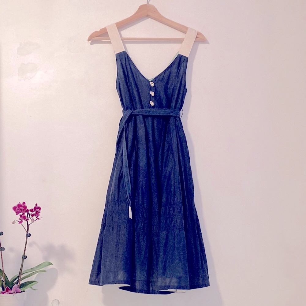 Blue summer dress 👗 size S. cozy! Cool and light weight.
